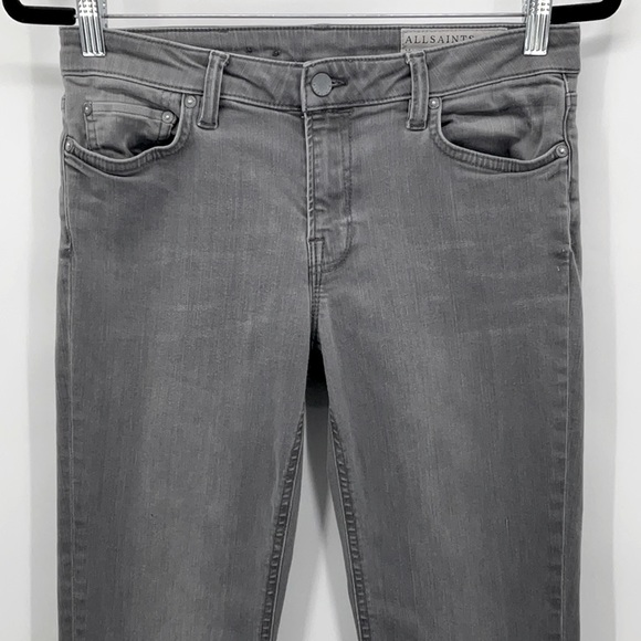 All Saints Mast Low Rise Skinny Fit Gray Jeans Size 29 - Picture 3 of 11
